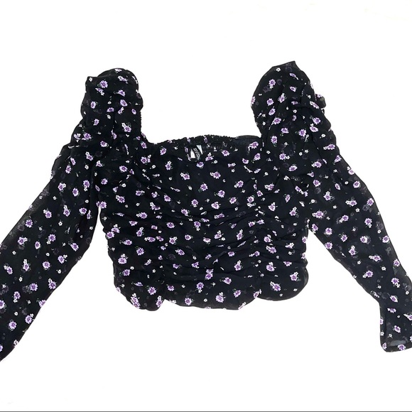 ❗️H&M puff mesh top - Picture 1 of 3